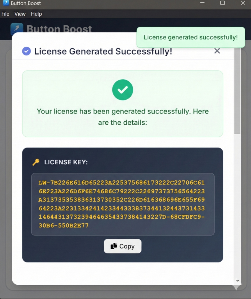 License Generated